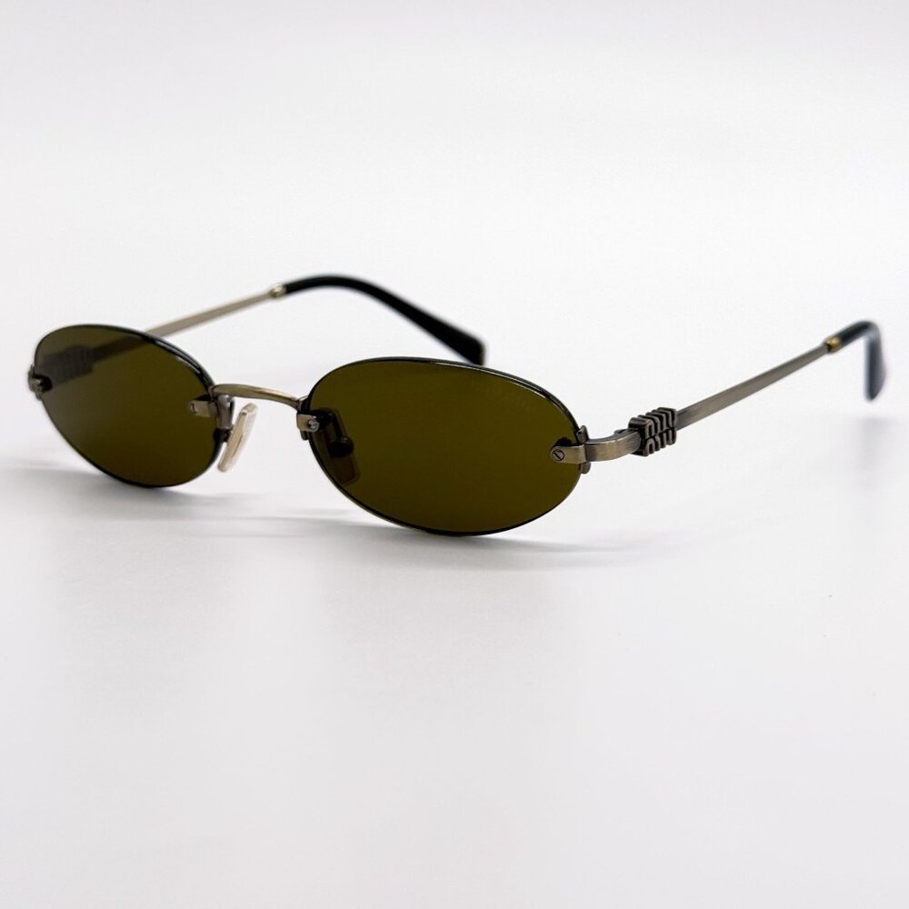 NEW MIU MIU SUNGLASSES MUA54S 26C09Z OVAL GOLD WOMEN MU A54S SMU A54 - Picture 5 of 12